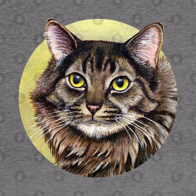 Cute Brown Tabby Cat by rebeccawangart